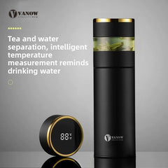 Smart Temperature Display Vacuum Insulated Cup, 500ML With Tea Strainer, Vacuum Insulation, Tea-Water Separation, Premium Materials - Inner liner made of 316 stainless steel, outer shell of 304 stainless steel