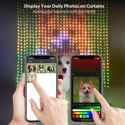 Bluetooth App Control RGB LED Curtain Lights Festive Occasions