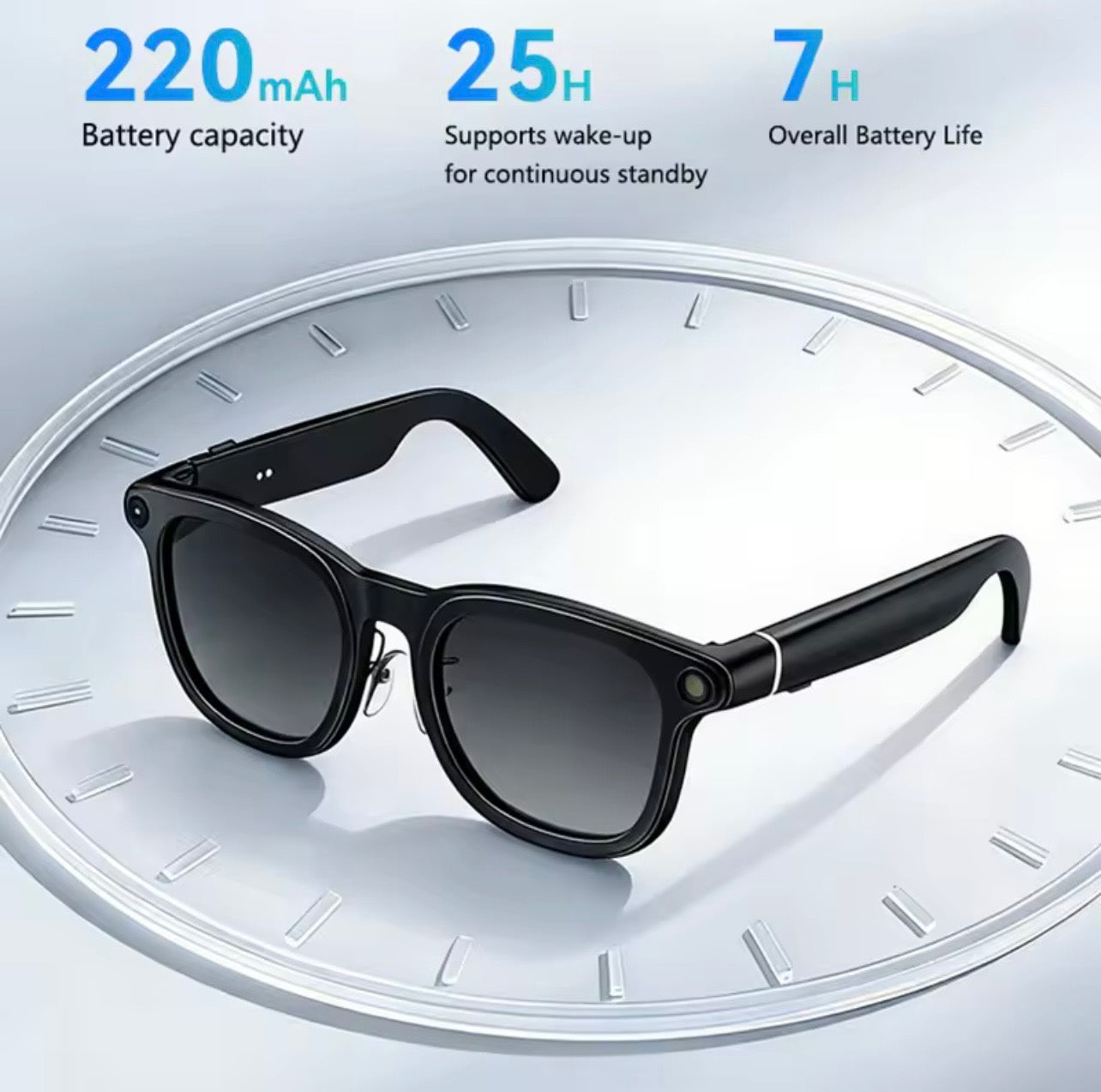 Smart Glasses 8MP Camera with Charging Case