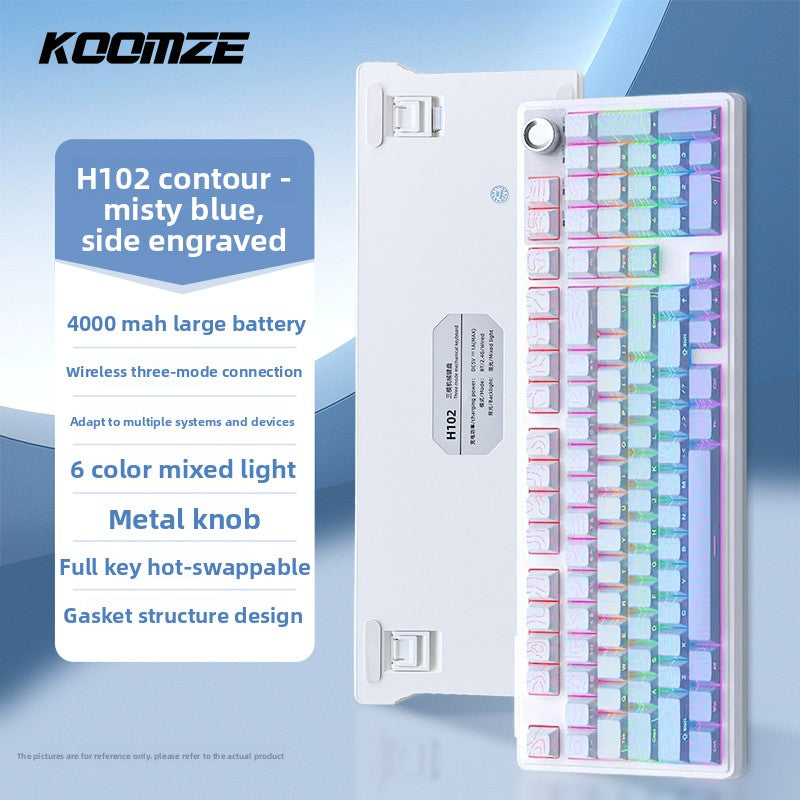 Koman 102 Mechanical Keyboard with Wireless Bluetooth Three-Mode Customization for Gaming and Office