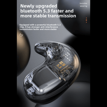 Wireless Bluetooth Headset in-ear invisible mini design with TWS, Voice Control & Call Function, Low Latency, Bilateral Stereo Sound, Long Battery Life, Sleep Mode - Energy-saving feature