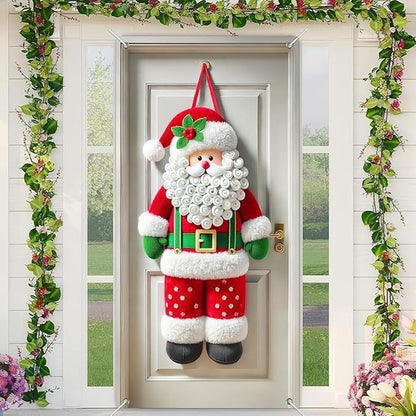 Christmas Santa Claus Polyester Door Cover Decoration 90x180cm