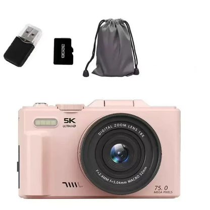 Professional Digital Camera with 18× Optical Zoom, 3” Flip Screen, True 5K HD Video, and 75MP Photos - Light and Portable with Long Battery Life - ZeeTec Store