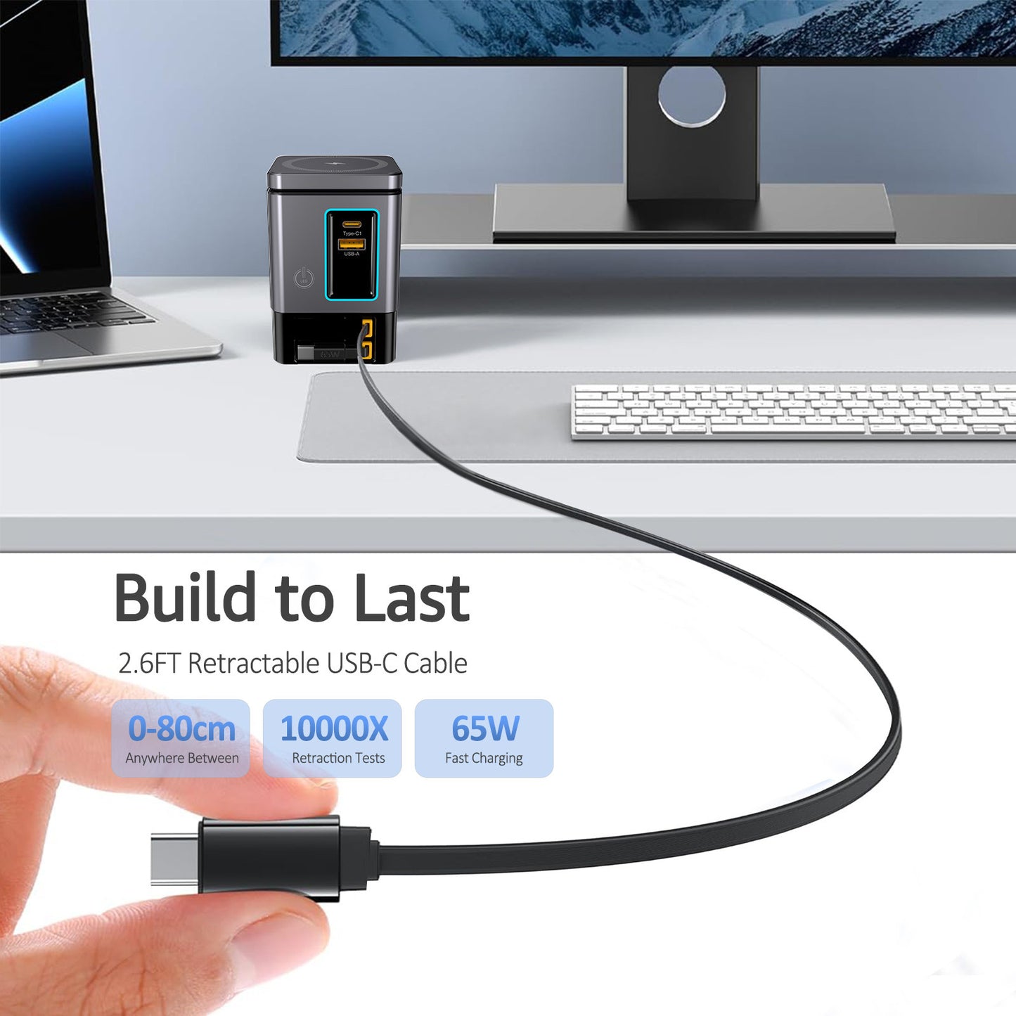 Multi-Port Desktop Charger with Wireless Charging and LED Light