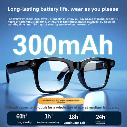 AI Translation Bluetooth Glasses with 12MP Camera, Real-time Bilingual Translation, Dual Microphone, Live Streaming, Music Control, and ChatGPT Integration - ZeeTec Store