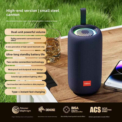 Portable Bluetooth Speaker 80W with Subwoofer RGB Lights