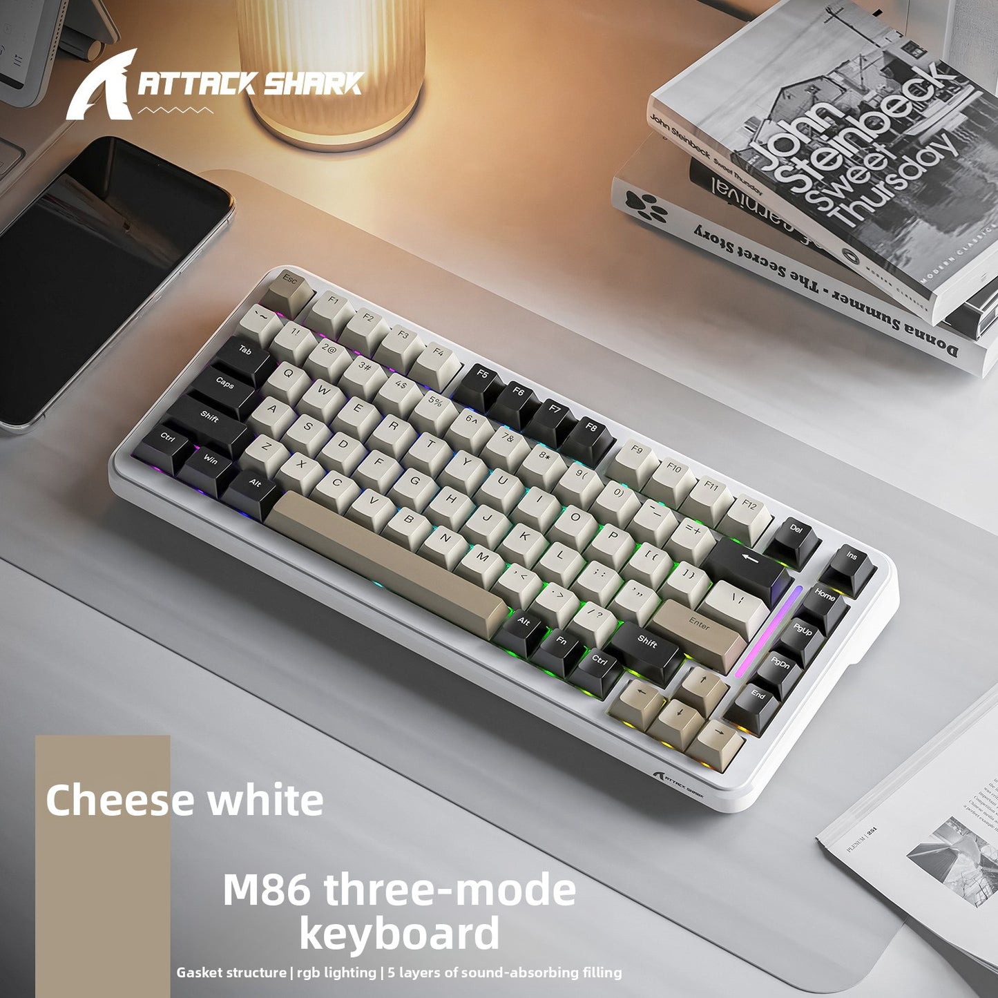 Attack Shark M86 Wireless Gaming Keyboard - RGB Mechanical Gaming Keyboard