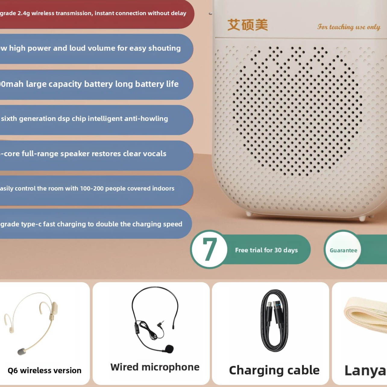 Portable Megaphone 10W Wireless Multi-Scenario Lightweight
