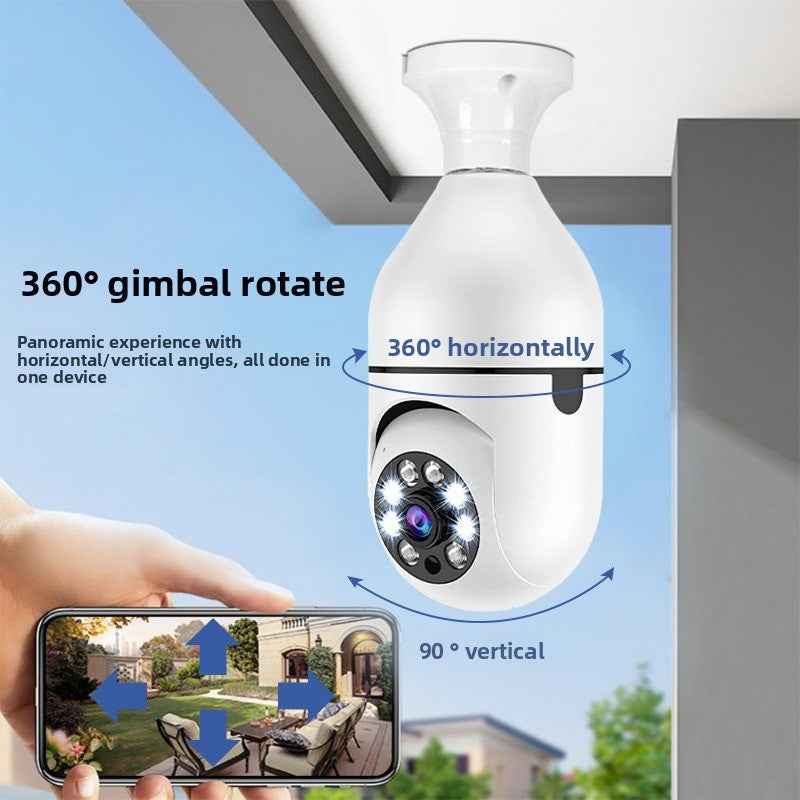 E27 WiFi Light Bulb Security Camera with Night Vision