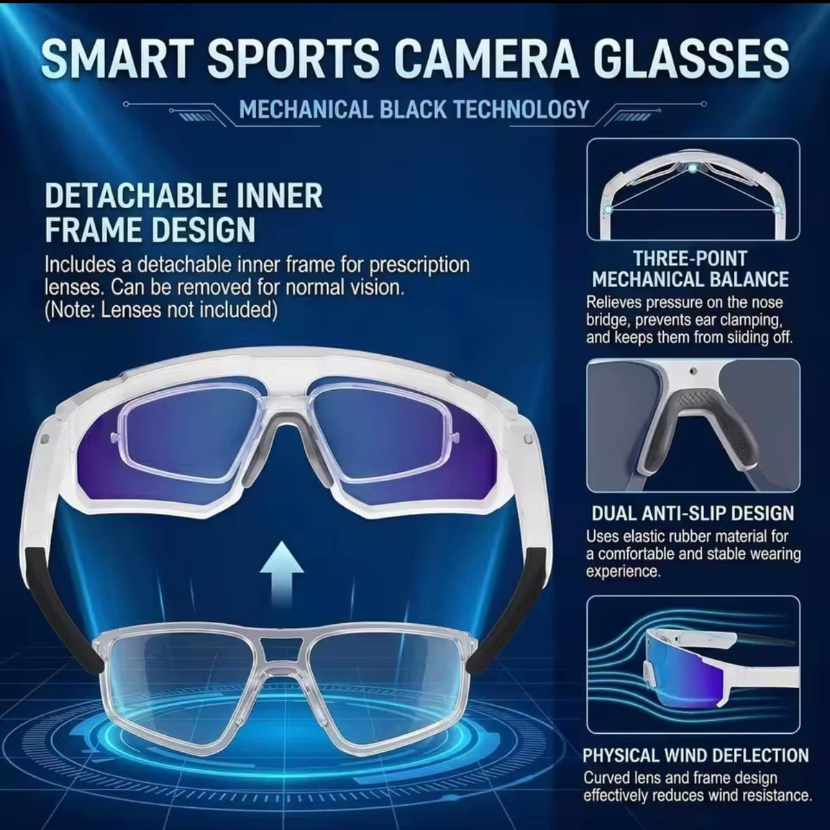 AI Photography Smart Glasses with Interchangeable Lenses - ZeeTec Store
