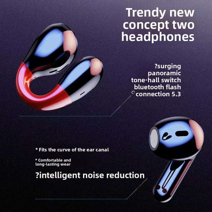Sports over-ear headphones, Ear Clip Design, Long Battery Life, Bilateral Stereo, Low Latency, Call & Music: Supports clear calls and high-quality music playback