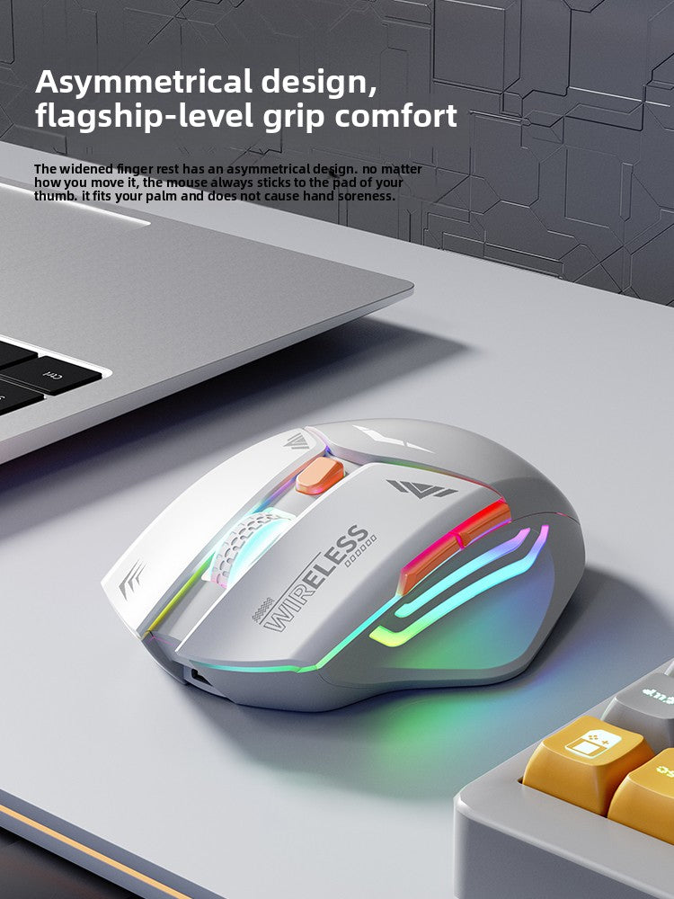 Mecha Mouse Wireless Bluetooth Silent Mechanical E-Sports Gaming Rechargeable Desktop Laptop Universal Dual-Mode
