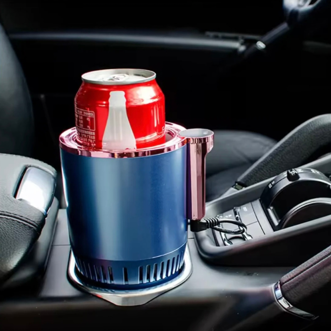 Portable Smart 2-in-1 Car Cup, Cooler & Warmer, 12V Mini Auto Refrigerator for Hot & Cold Drinks, Travel Cup Holder, Compact & Portable, Smart Touch Control, Silent & Safe Operation