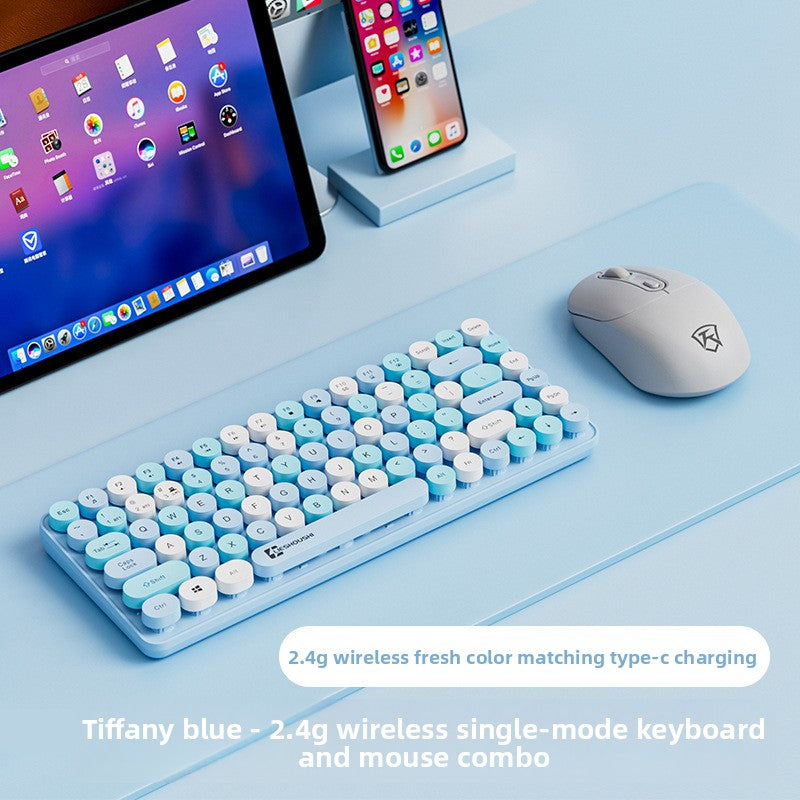 Aesthetic Wireless Mechanical Feel Silent Keyboard with Bluetooth