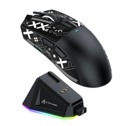 Attack Shark X11, High-Precision PixArt Sensor, Tri-Mode Connectivity,  RGB Charging Dock, Ultra-Lightweight Build, Long Battery Life, Adjustable DPI – Multiple levels (up to 22000+ DPI)