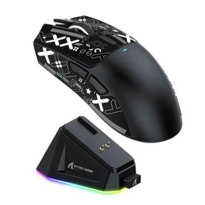 Attack Shark X11, High-Precision PixArt Sensor, Tri-Mode Connectivity,  RGB Charging Dock, Ultra-Lightweight Build, Long Battery Life, Adjustable DPI – Multiple levels (up to 22000+ DPI)