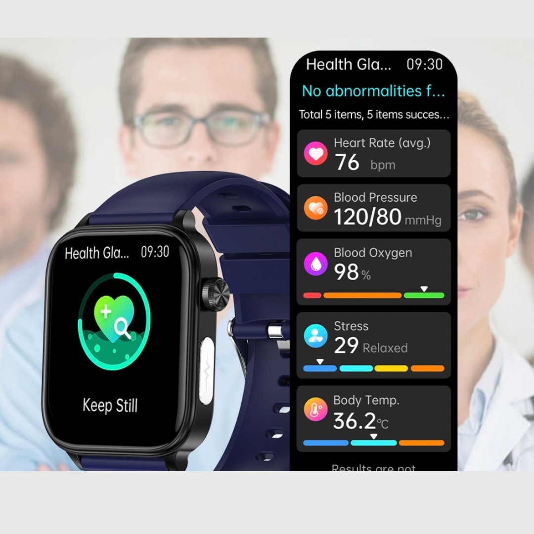 Advanced Smart Watch,1.96" IPS HD touch,Bluetooth call|Smart apps,Advanced Health monitor: ECG|Blood lipids|Uric acid|Body fat|Micro physical examination|Emotional stress detection|Non invasive blood glucose measure|Battery up to 7 days