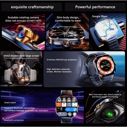 ZeeTec 2.4” AMOLED Smartwatch - SIM, Camera, Apps & Health Monitor