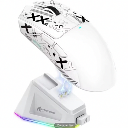 Attack Shark X11, High-Precision PixArt Sensor, Tri-Mode Connectivity,  RGB Charging Dock, Ultra-Lightweight Build, Long Battery Life, Adjustable DPI – Multiple levels (up to 22000+ DPI)