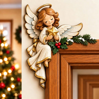 Christmas Peekaboo Door Frame Corner Decor. Simple setup, holiday characters and elements for seasonal ambiance