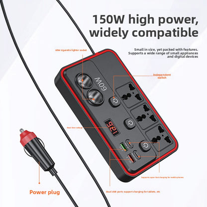 Universal Car Power Inverter with Digital Display
