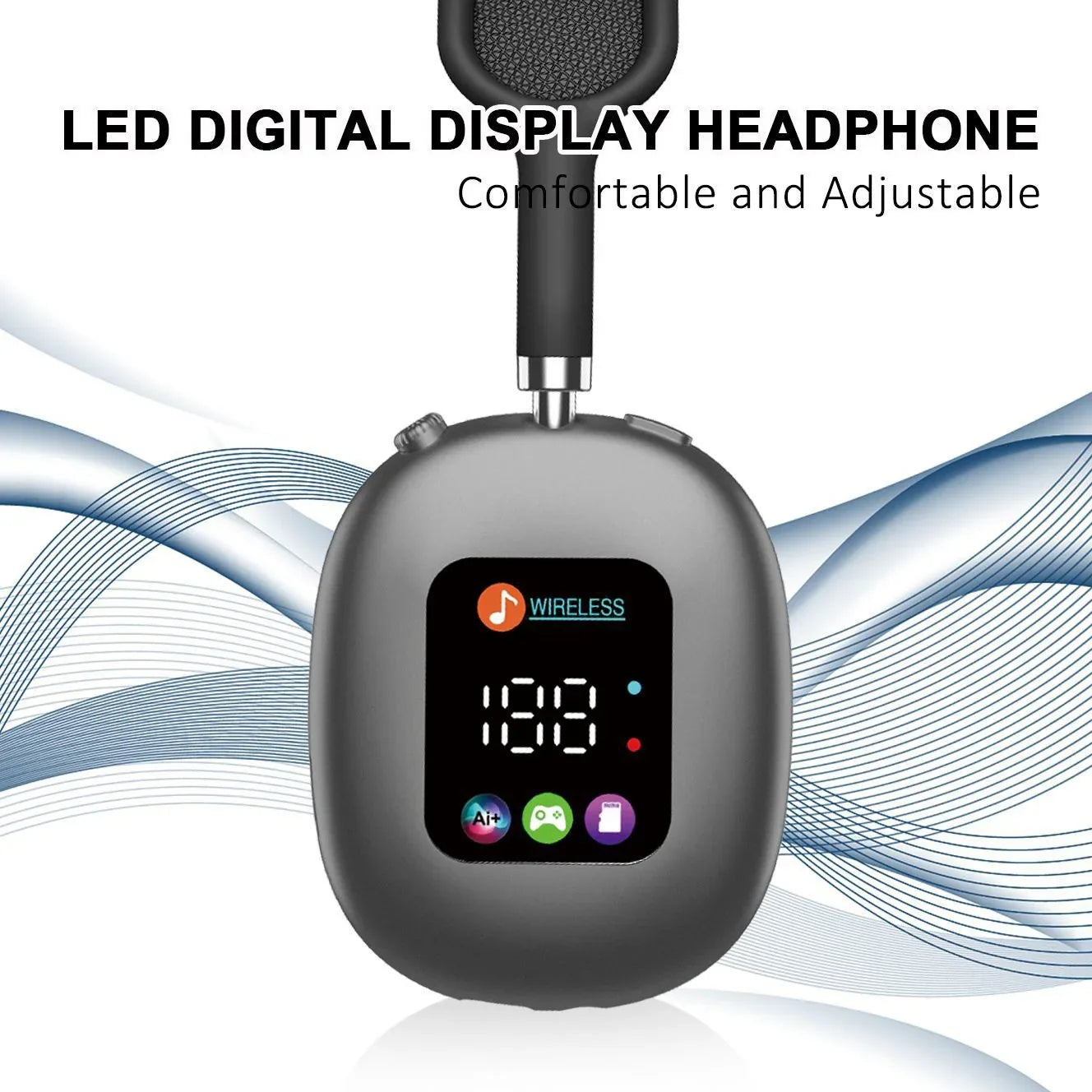 Wireless Headphones with RGB Screen for Immersive Audio Experience - ZeeTec Store