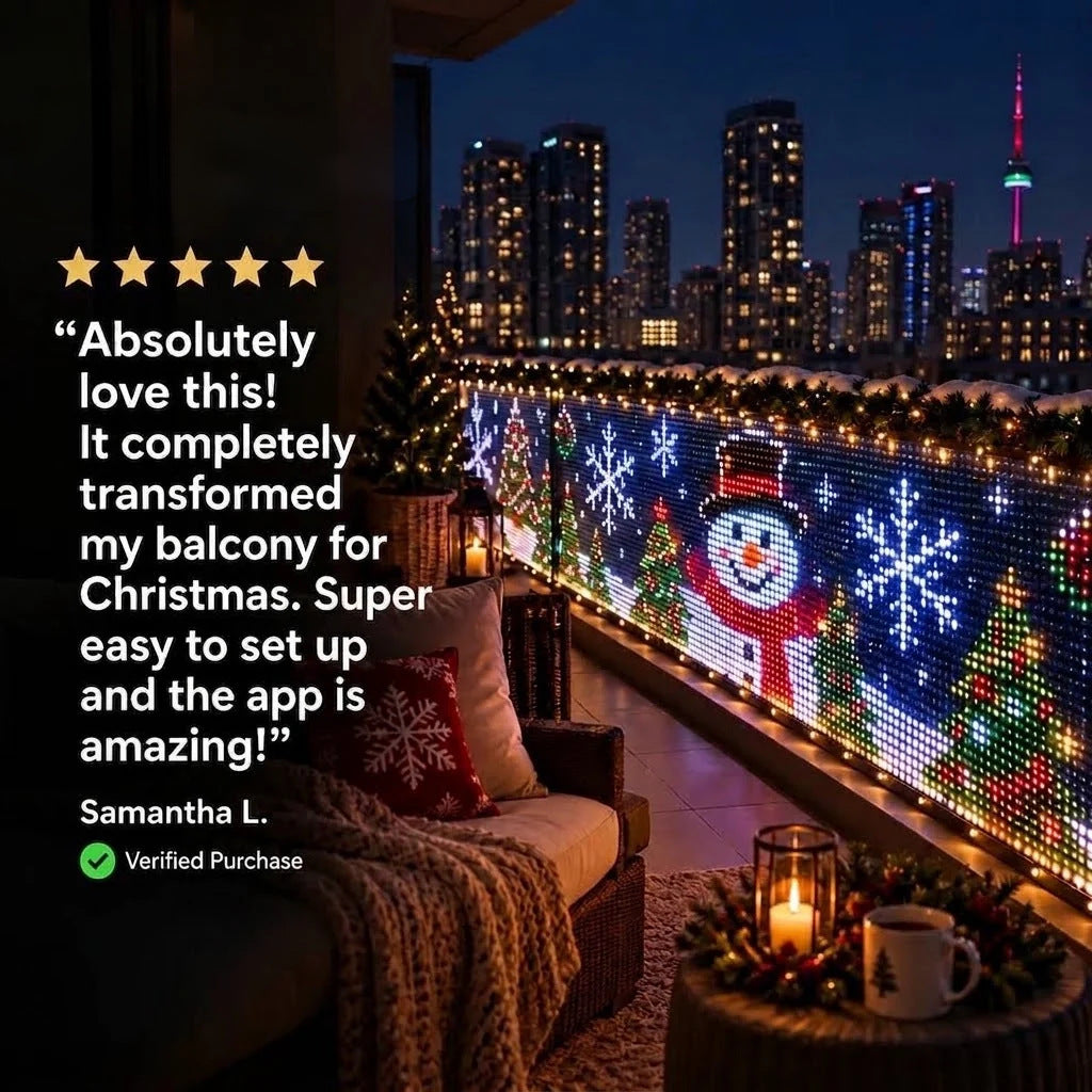 Decorative lights, Transforms into a customizable pixel screen for text, patterns, and animations. Suitable for balconies, gardens, walls, windows, and curtain decoration.