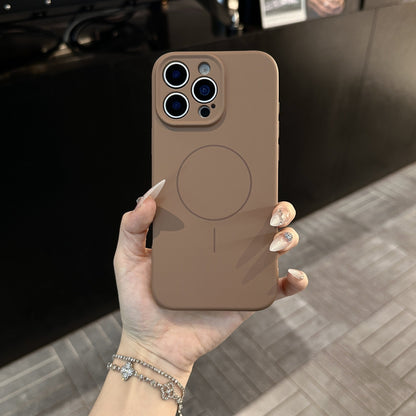 Liquid silicone phone case with full protection against drops and magnetic attachment