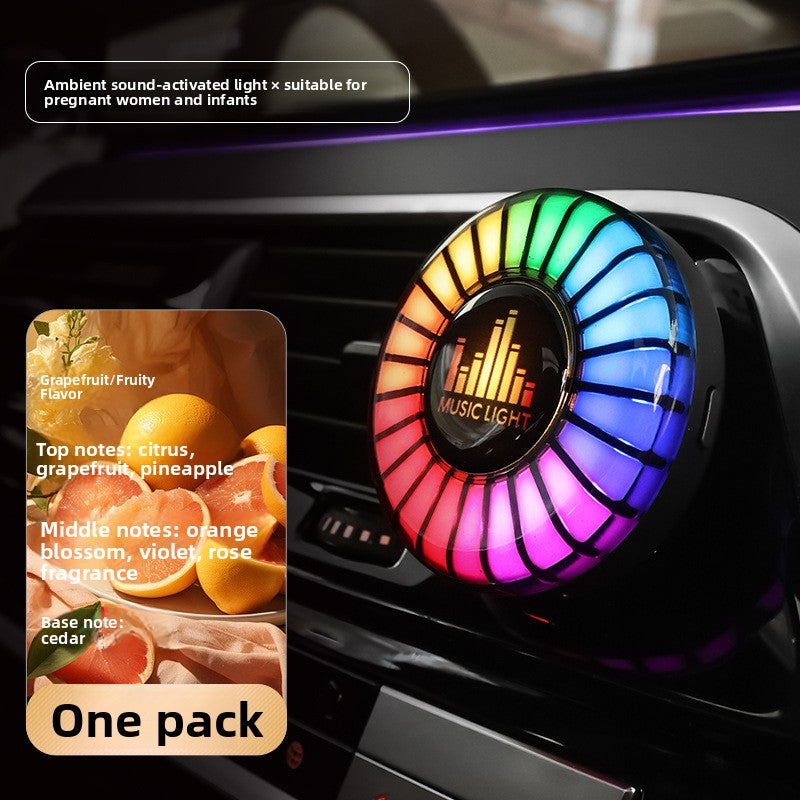 USB Car Air Vent Aromatherapy Fregnance and RGB Music Rhythm Light