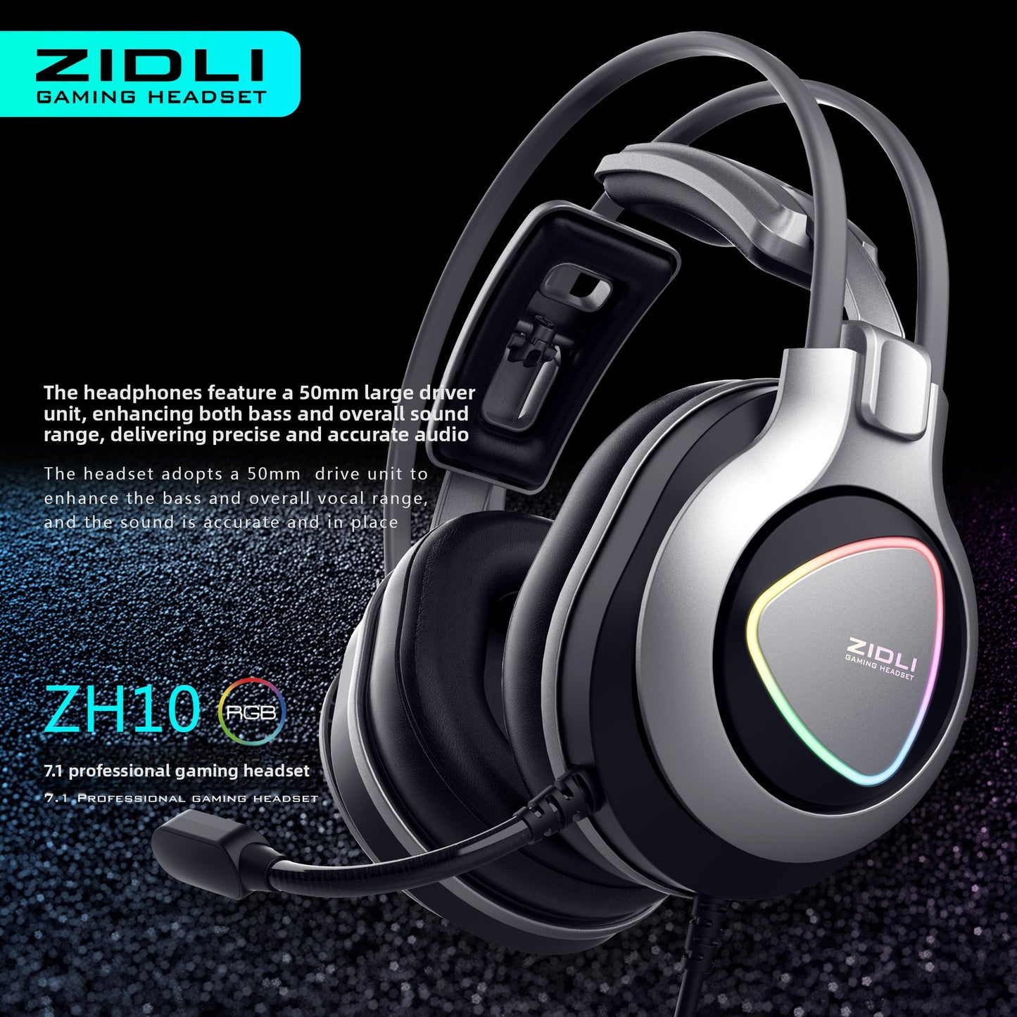 ZIDLI ZH10 Gaming Headset with Microphone - Wired Gaming Headset for Ultimate Sound Experience