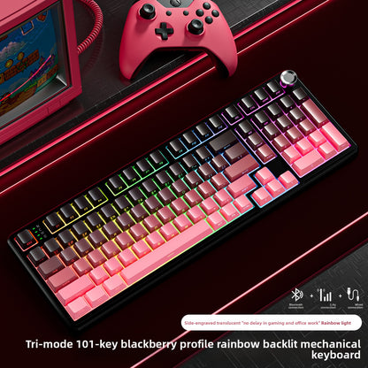 Wireless Mechanical Keyboard with Bluetooth Triple-Mode Connectivity
