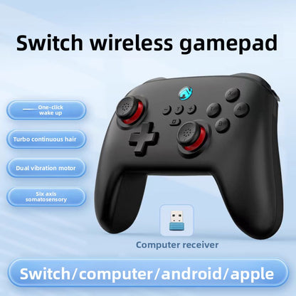 With wake-up vibration sensor gaming controller, Advanced Controls, Precision 3D Joystick, Triple Connection Modes, Adjustable Vibration, Compatible with Switch, Android, Apple (iOS 13/14/15, Mac OS MFI mode), and PC