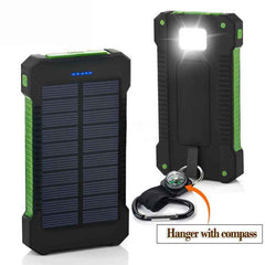 Solar Charger Power Bank with Compass and Carabiner - Ultimate Solar Power Bank with Compass