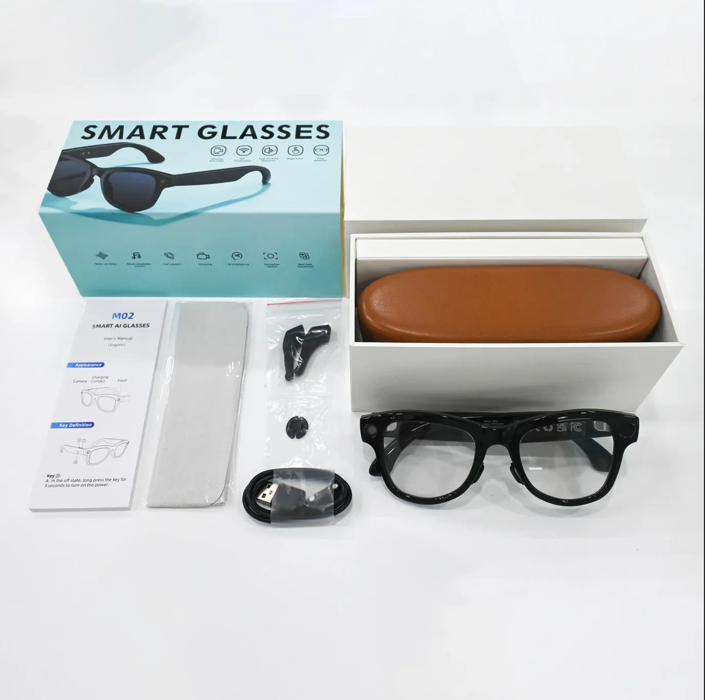 Ultra Smart AI Glasses with Camera for Real-Time Object Recognition and Translation - 8MP Camera & Charging Case - ZeeTec Store