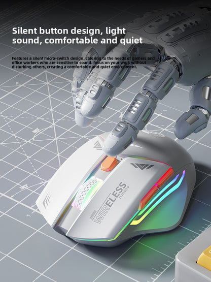 Mecha Mouse Wireless Bluetooth Silent Mechanical E-Sports Gaming Rechargeable Desktop Laptop Universal Dual-Mode