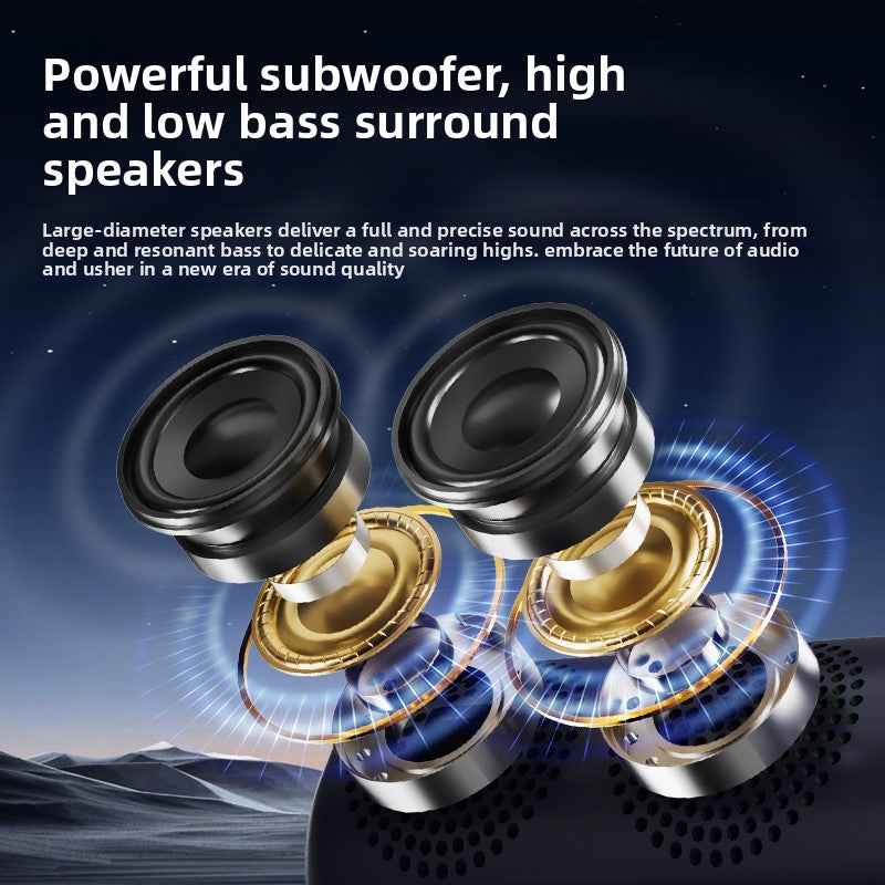 Portable Bluetooth Speaker 80W with Subwoofer RGB Lights