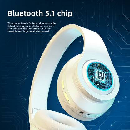 Luminous Wireless Bluetooth Headset with Foldable Design