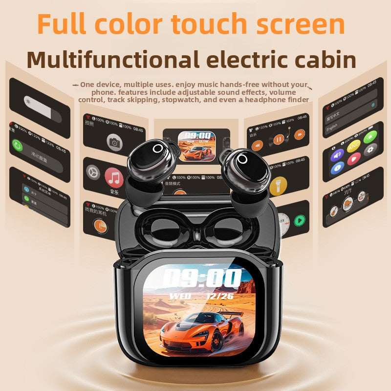 Bluetooth earphones with digital display screen smart features