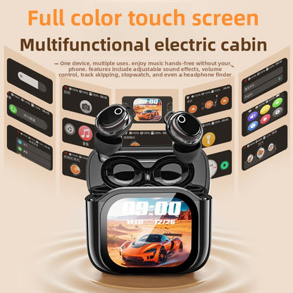 Bluetooth earphones with digital display screen smart features