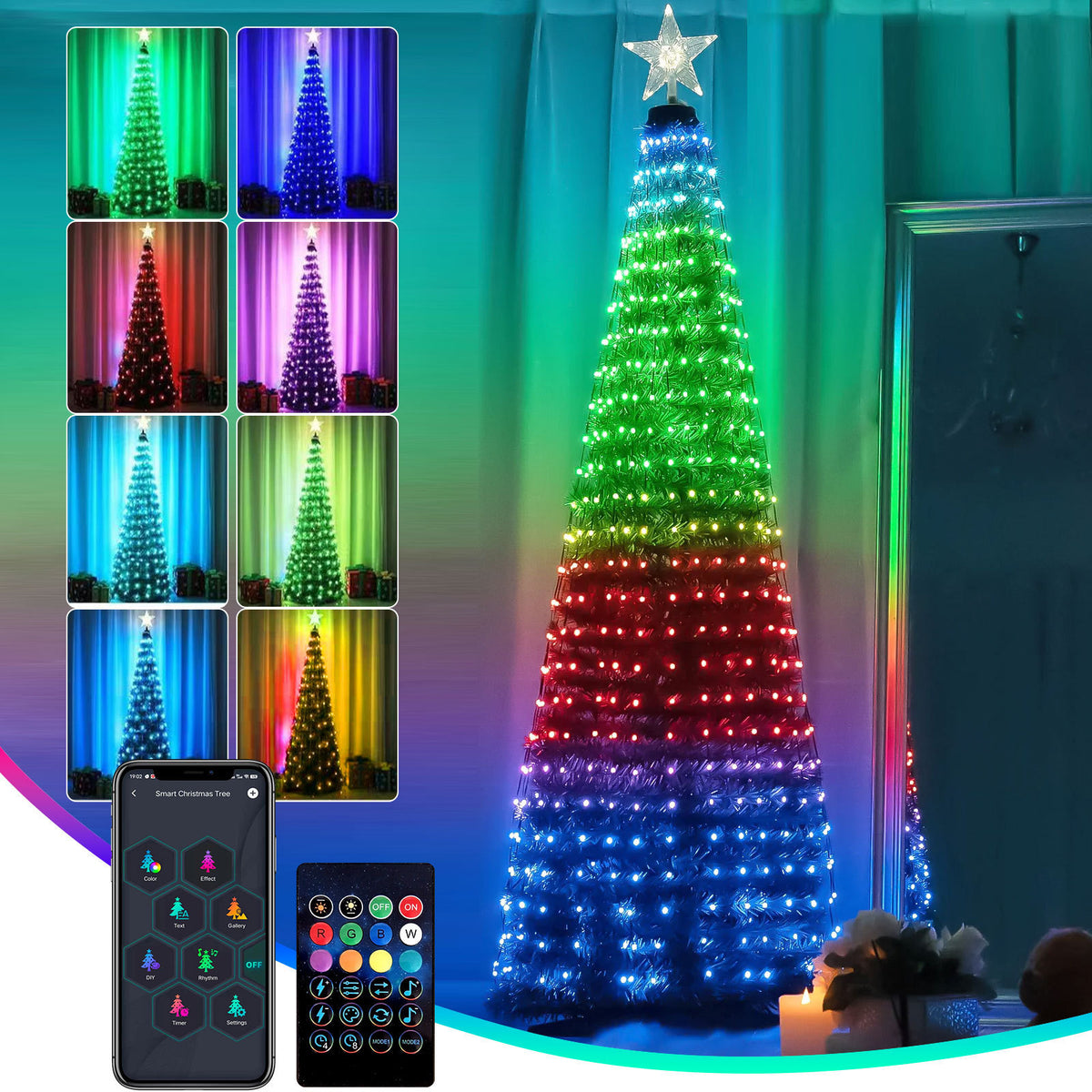 Smart Christmas Tree Light Strings with App Control