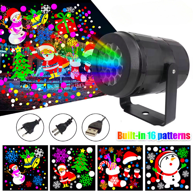 Christmas Rotating Pattern Light Laser Stage Projection Atmosphere Light Christmas Projection Light
