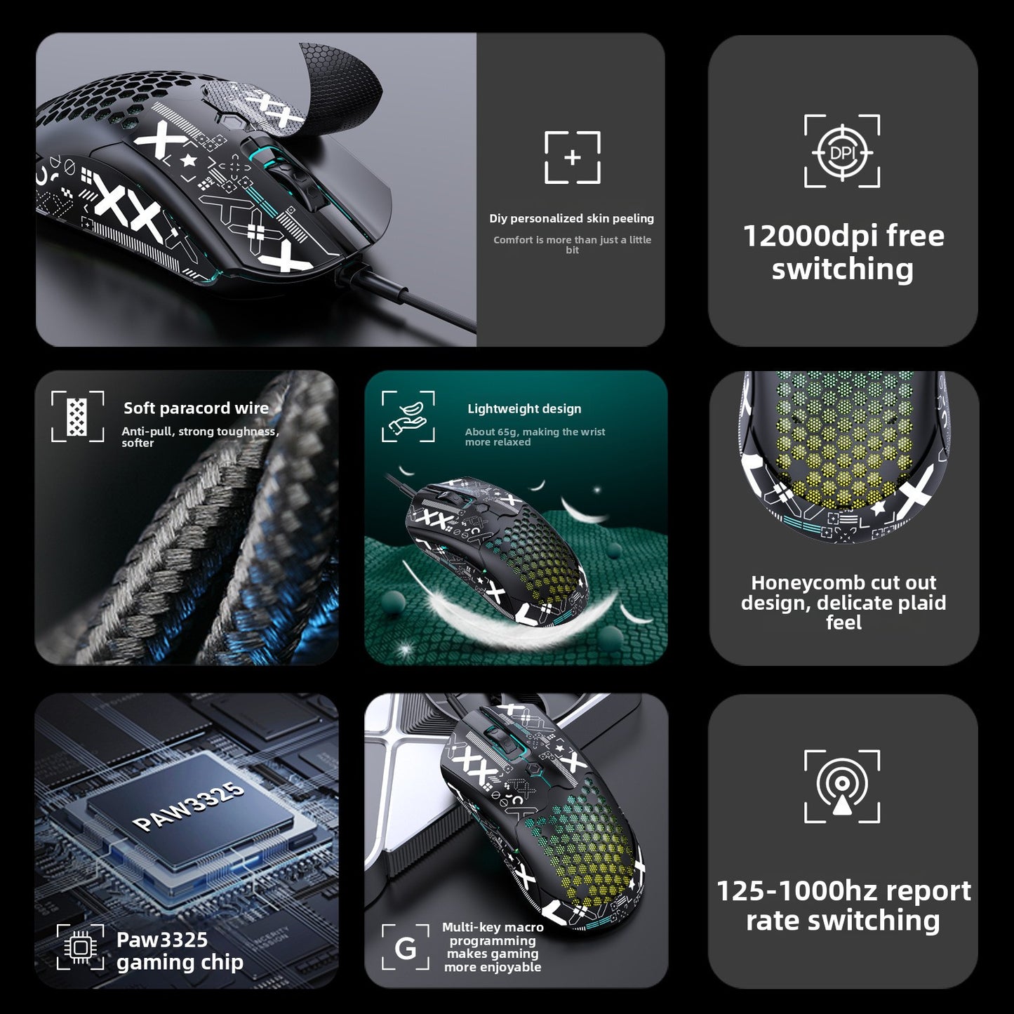 Free Wolf M5 Lightweight Wired RGB Gaming Mouse