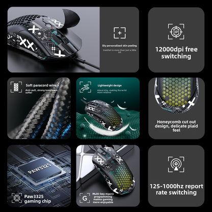 Free Wolf M5 Lightweight Wired RGB Gaming Mouse