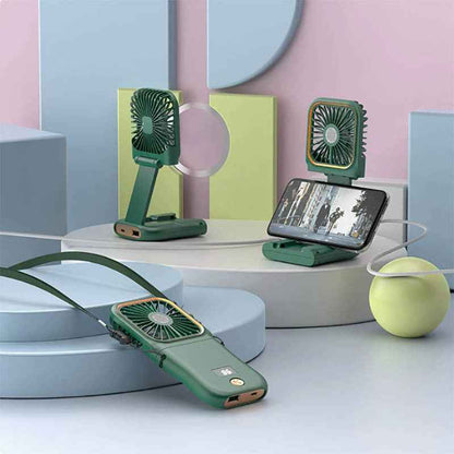 Foldable USB Handheld Fan with Power Bank Function