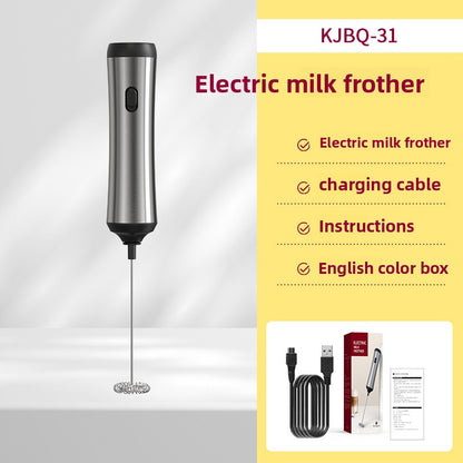 Rechargeable Handheld Electric Mixer with Interchangeable heads for mixing, frothing, and blending tasks