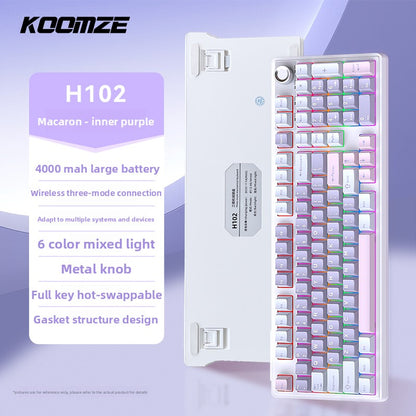 Koman 102 Mechanical Keyboard with Wireless Bluetooth Three-Mode Customization for Gaming and Office