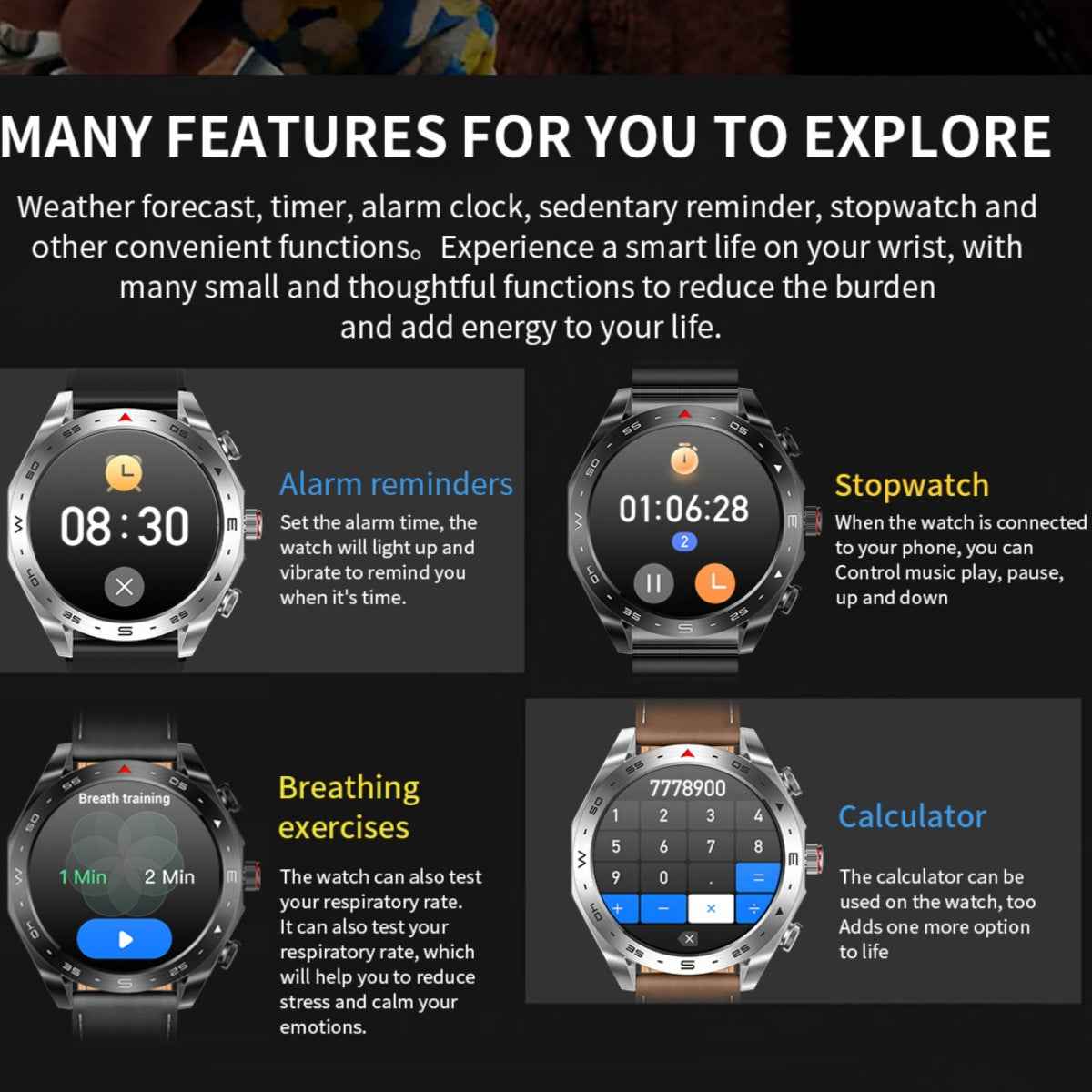 Smart Watch with Bluetooth Earphones