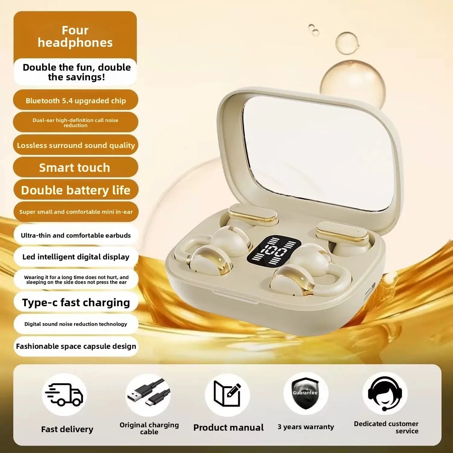 Bluetooth Ear Clip Headset - Semi-In-Ear Comfort and Style - ZeeTec Store