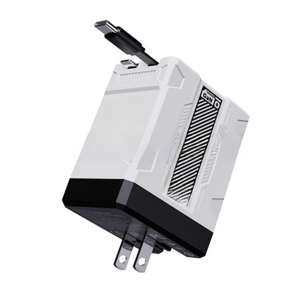 GaN Fast Charger with Retractable Cable for Apple & Android