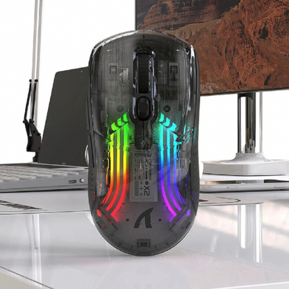 Attack Shark X2 Mouse, Completely Transparent Design, Mute Operation, Adjustable DPI: 5-speed DP, Triple-Mode Connectivity, Original Phase 3212 Sensor, Long-Lasting Battery Life, Ergonomic Design